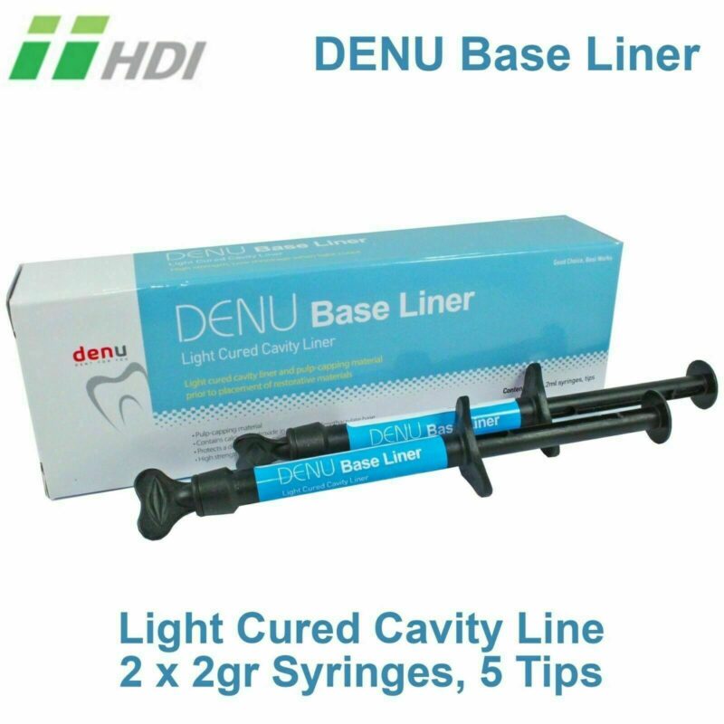 Buy Dental Denu Base Liner Cavity Light Cure Pulp Capping Material 2 x 2g Syringe in usa